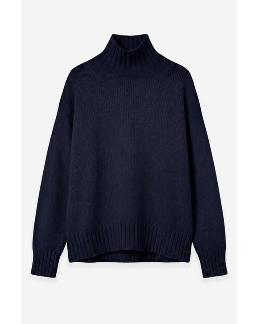 Filippa K Blue Cashmere Turtleneck Sweater