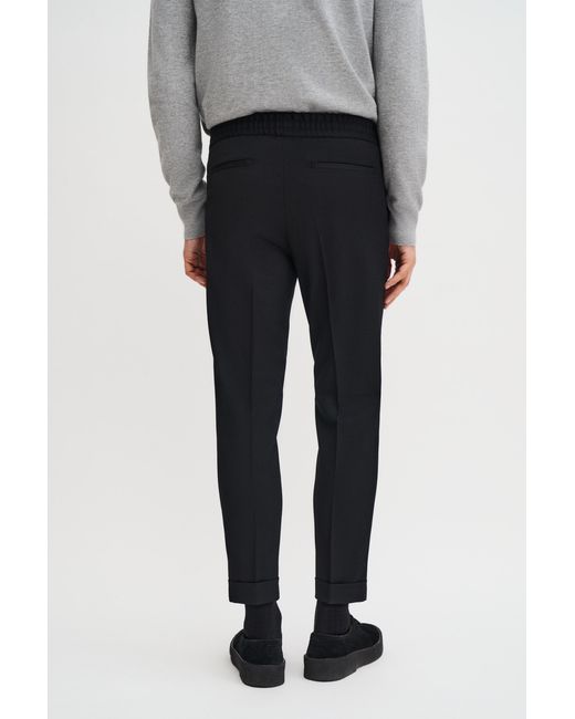 Filippa K Black Terry Cropped Trousers for men