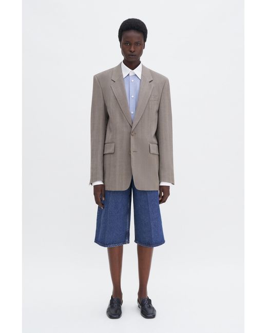 Filippa K Blue Tailored Herringbone Blazer