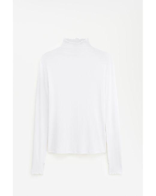 Filippa K White Rib Mock Neck Top