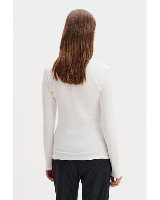 Filippa K White Cotton Stretch Long Sleeve