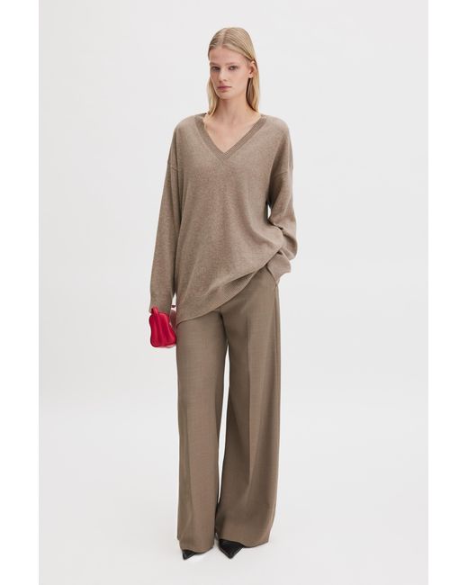 Filippa K Natural Long V-Neck Cashmere Sweater