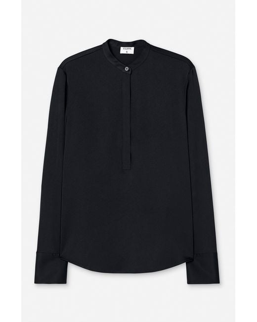 Filippa K Black Half Placket Blouse