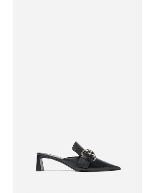 Filippa K White Buckle Kitten Mule