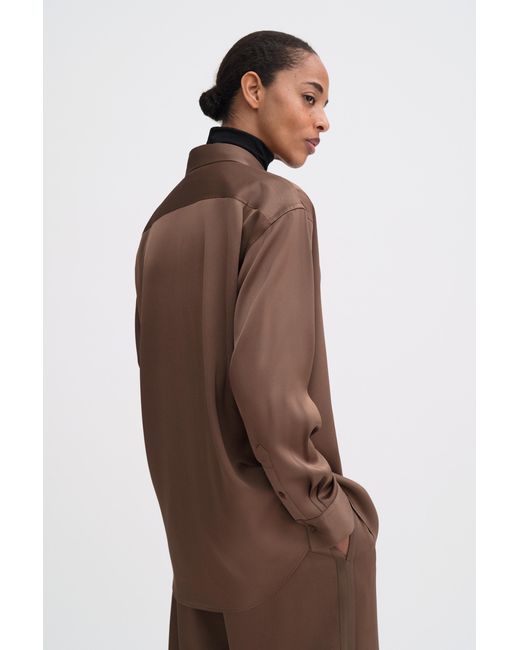 Filippa K Brown Satin Shirt