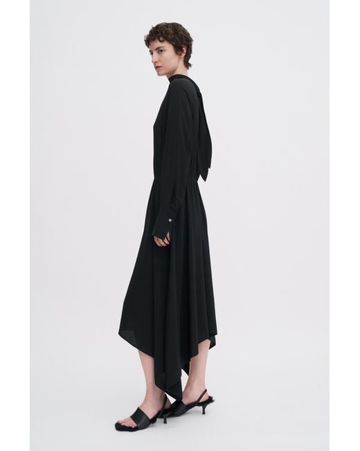 Filippa K Black Tie Neck Scarf Dress