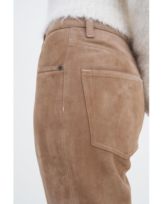 Filippa K White Suede Five Pocket Trousers