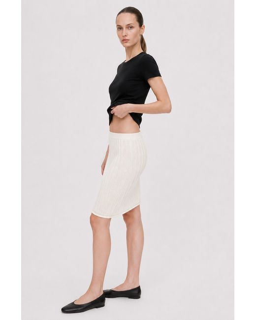 Filippa K White Cotton Rib Knit Skirt