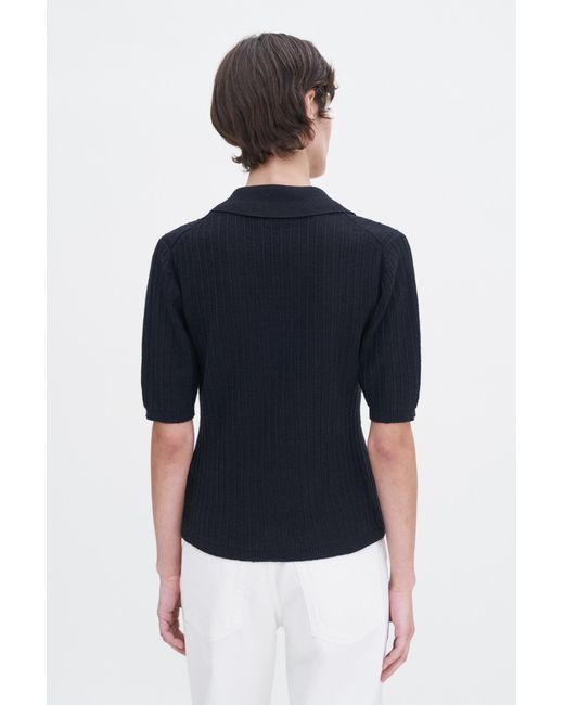 Filippa K Blue Shortsleeve Collar Cardigan