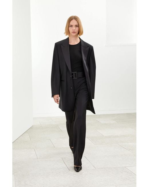Filippa K Blue Wool Tuxedo Blazer Coat