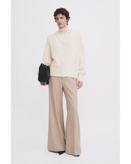 Filippa K Natural Fluffy Silk V-Neck Sweater