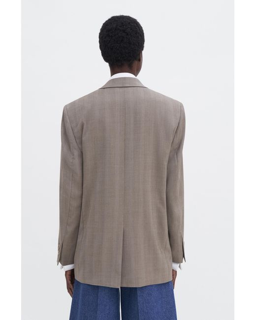 Filippa K Blue Tailored Herringbone Blazer