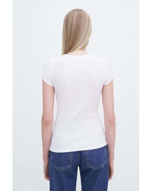 Filippa K White Fine Rib Tee