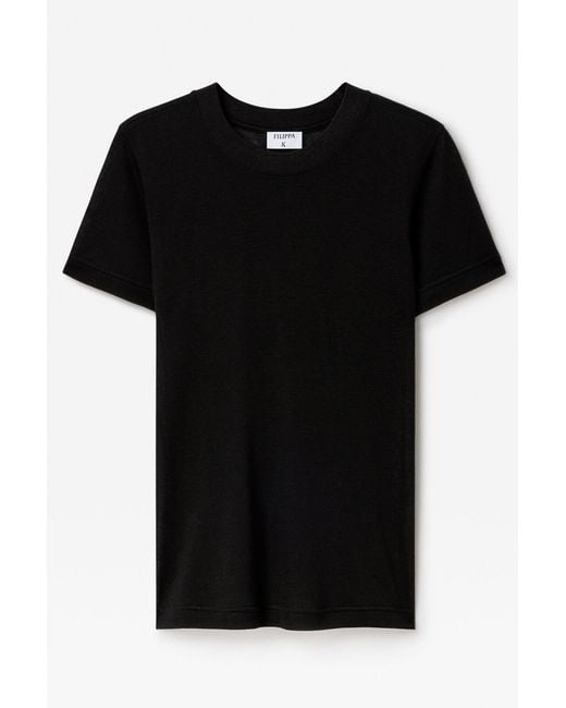 Filippa K Black Lyocell Cashmere Tee