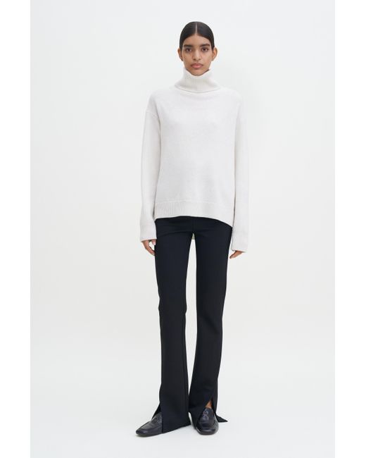 Filippa K White Split Hem Jersey Trousers