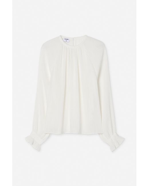 Filippa K White Plissé Raglan Blouse