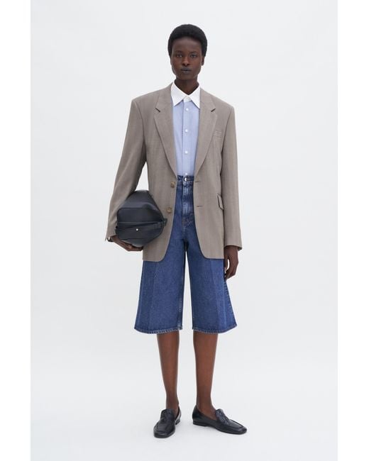 Filippa K Blue Tailored Herringbone Blazer