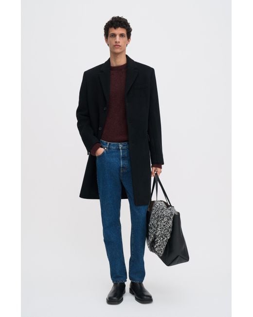 Filippa K Black William Wool Coat for men