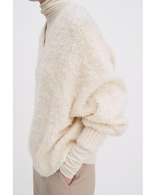 Filippa K Natural Fluffy Silk V-Neck Sweater