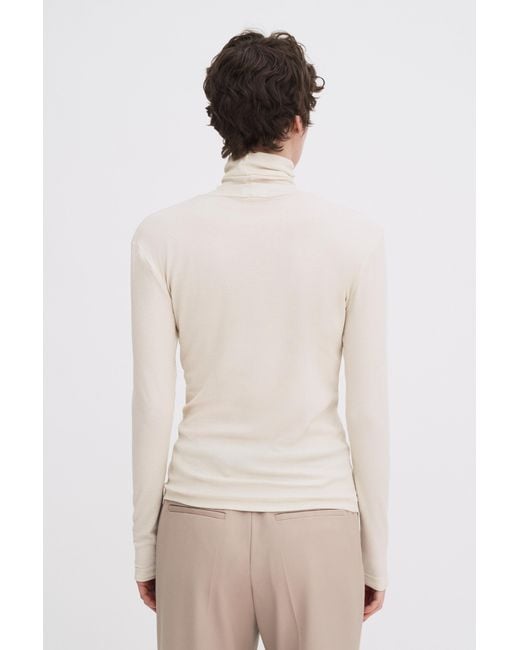 Filippa K Natural Rib Turtleneck Top