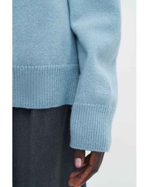 Filippa K Blue Relaxed Turtleneck Sweater