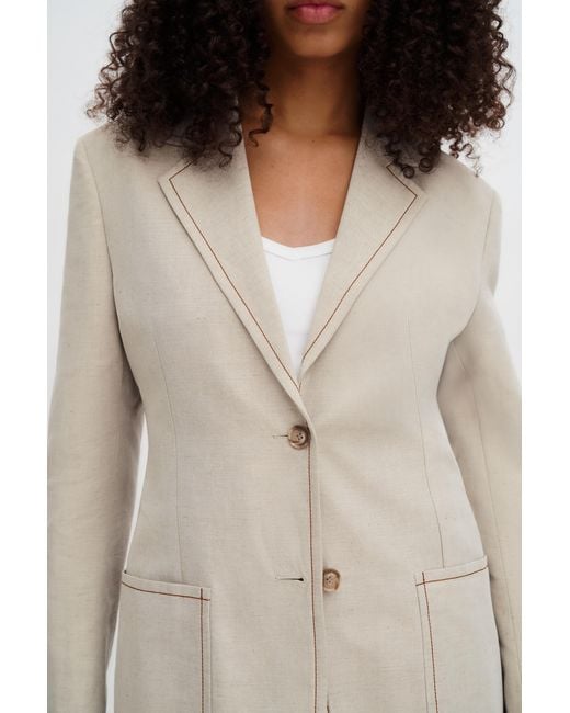 Filippa K Natural Brooke Linen Mariner Blazer