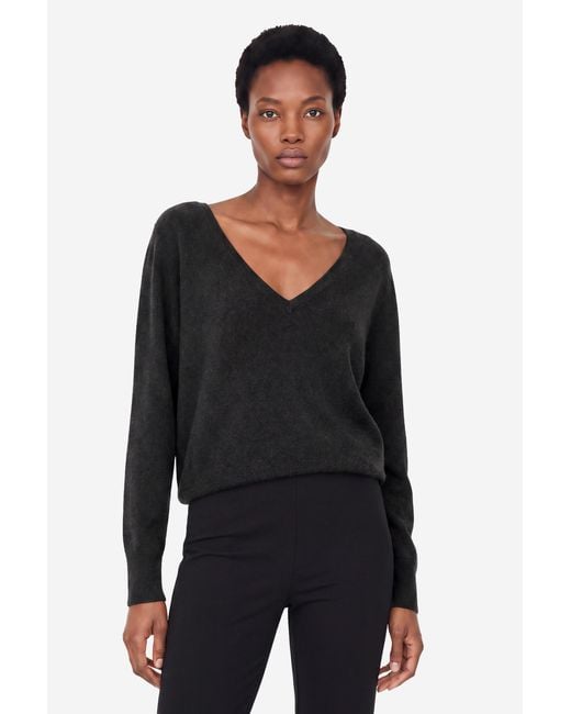 Filippa K Black Cashmere V-Neck Sweater