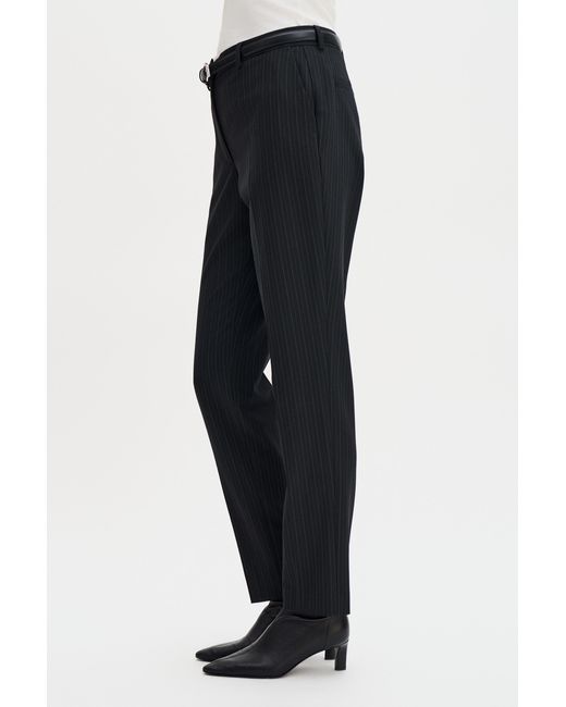 Filippa K Blue Emma Cropped Pinstripe Trouser