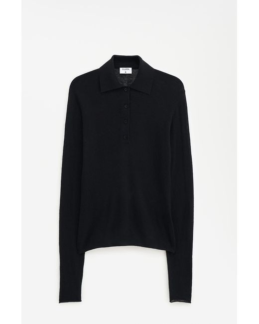 Filippa K Black Knit Polo Sweater