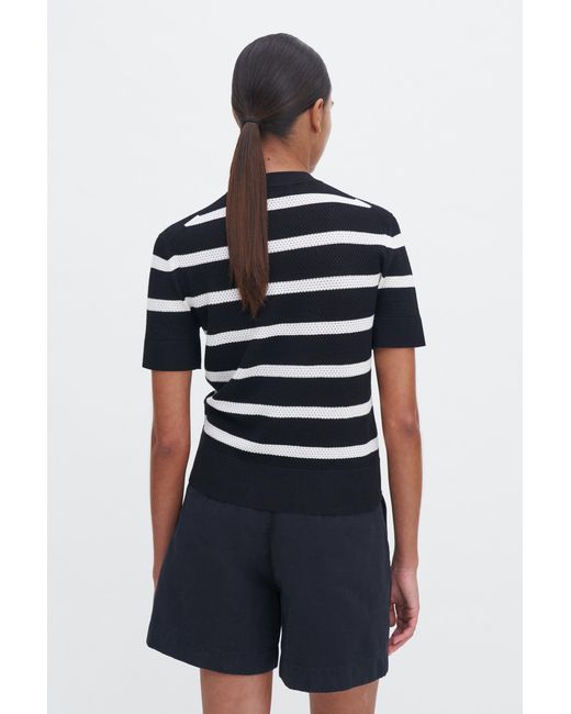 Filippa K Blue Striped Mesh Tee