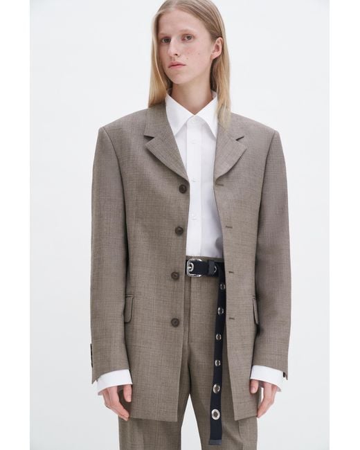 Filippa K Gray Wool Blend Single Breasted Bla