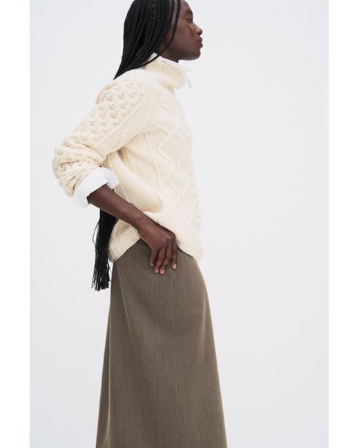 Filippa K Natural Wool Cable Knit Sweater