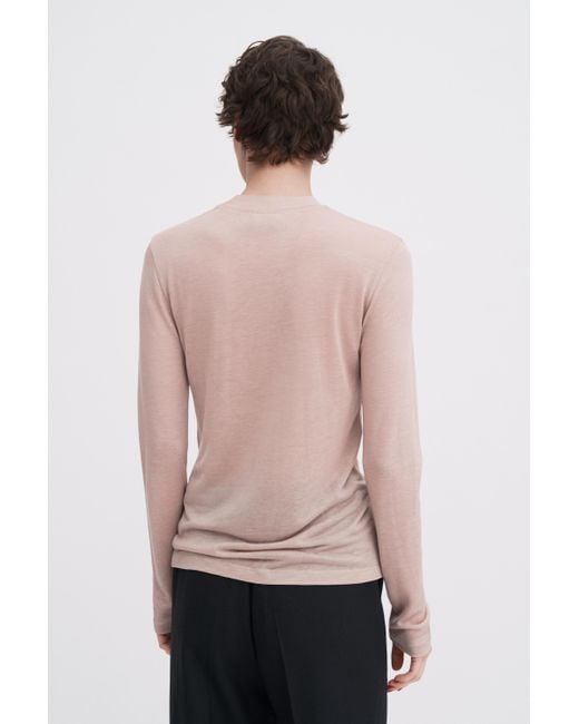 Filippa K Pink Lyocell Cashmere Mock Neck Top
