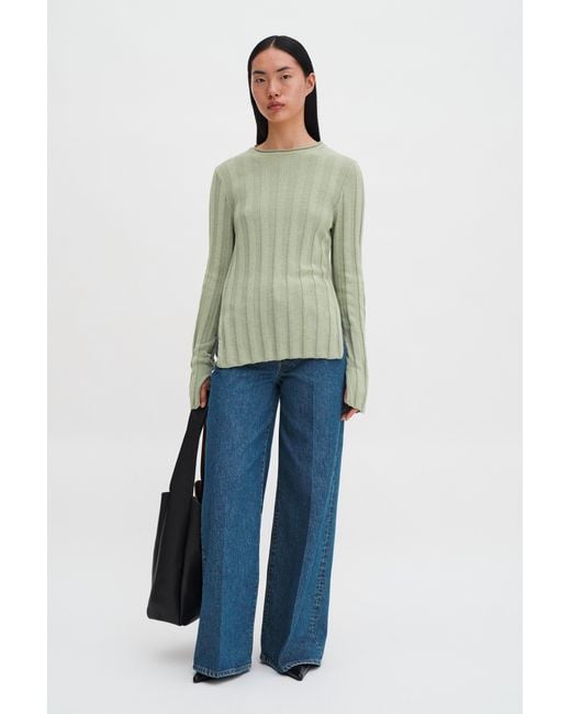 Filippa K Green Linen Rib Sweater