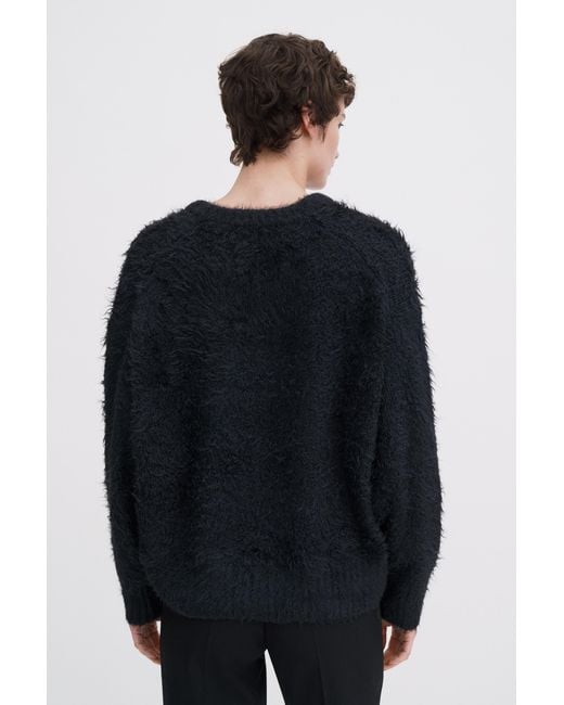 Filippa K Blue Fluffy Silk V-Neck Sweater