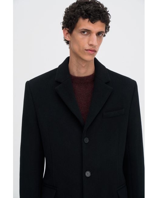 Filippa K Black William Wool Coat for men