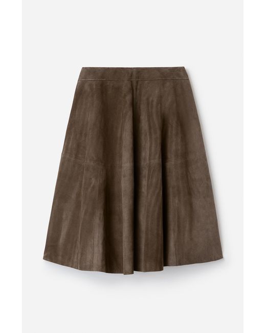 Filippa K Green Suede Flared Skirt