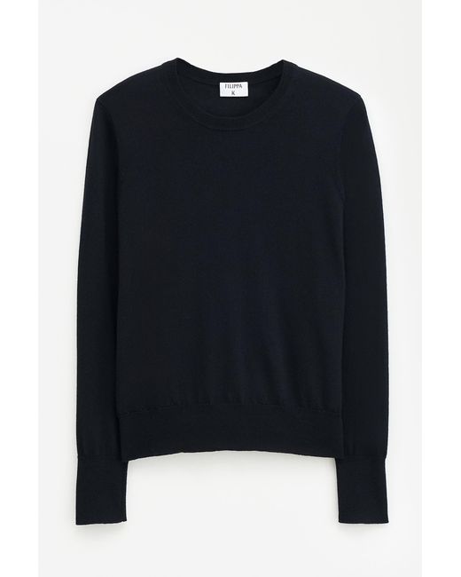 Filippa K Blue Merino R-Neck Sweater
