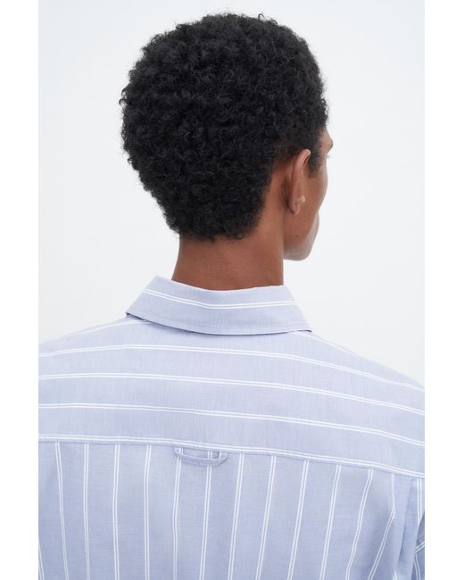 Filippa K Blue Striped Cotton Poplin Shirt for men