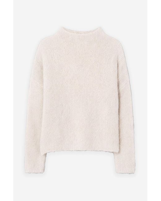 Filippa K White Alpaca Funnelneck Sweater