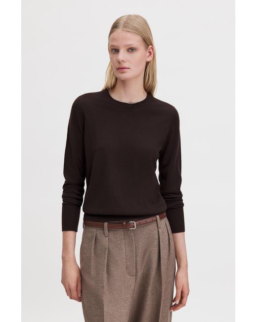 Filippa K Brown Merino R-Neck Sweater