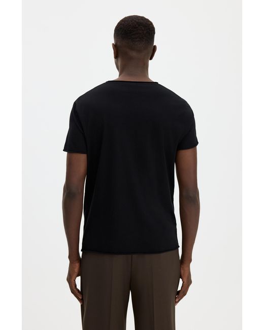 Filippa K Black Roll Neck Tee for men