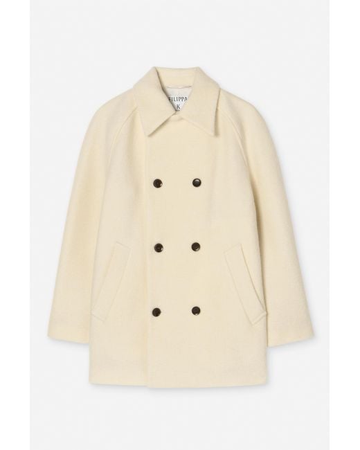 Filippa K Natural Boiled Wool Peacoat