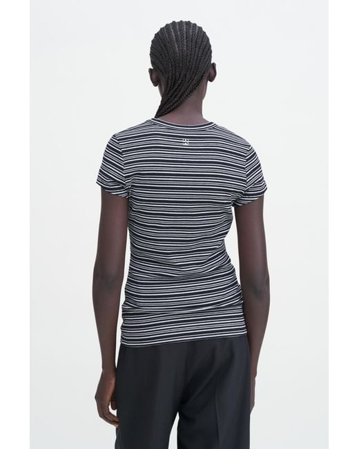 Filippa K Blue Striped Fine Rib Tee