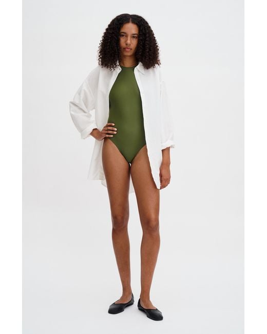 Filippa K Green Cross-Back Swimsuit