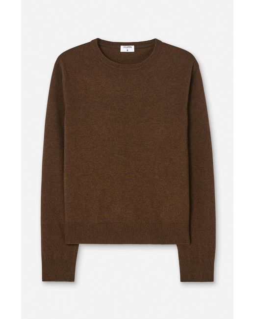 Filippa K Brown Soft Wool Crewneck Sweater