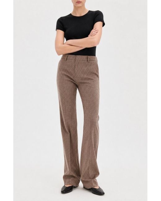 Filippa K Brown Bootcut Check Trousers