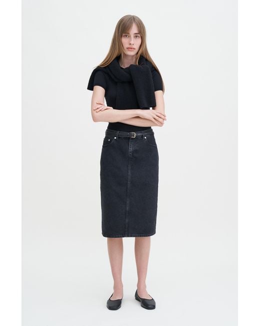 Filippa K Blue Denim Midi Skirt