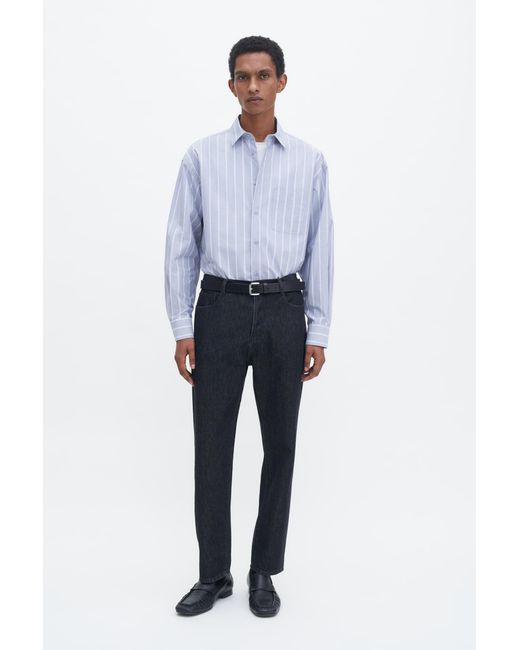 Filippa K Blue Striped Cotton Poplin Shirt for men