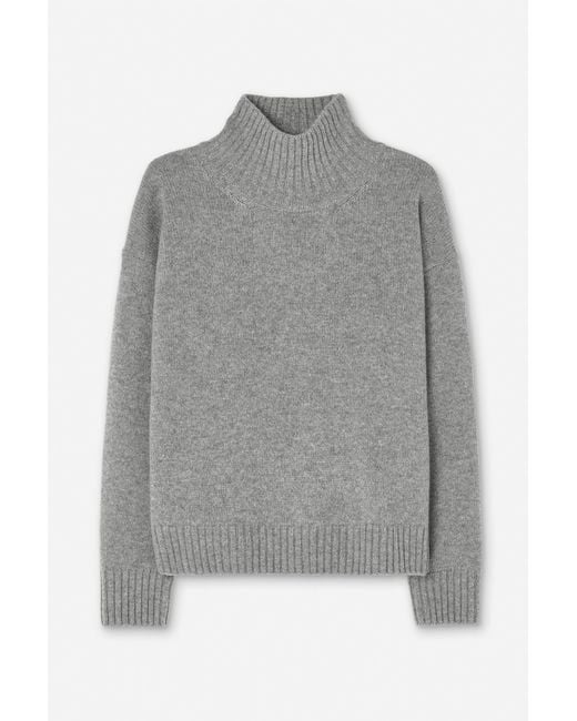 Filippa K Gray Wool Cashmere Turtleneck Sweat